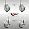 Service Caster 5 Inch 316SS Gray Polyurethane Swivel 10mm Threaded Stem Caster Brake, 2PK SCC-SS316TS20S514-PPUB-M1015-2-TLB-2 - alternate 1